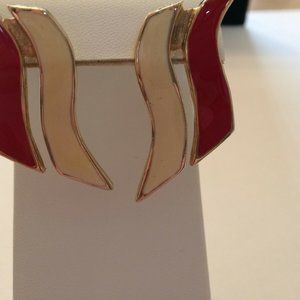 Vintage Earring Rare Mod Enamel Stud Pierced A1039